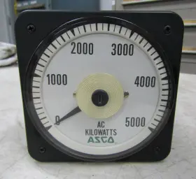 491942-052-d-y Asco / Crompton Bls-77 0/5000 Ac Kilowatts Panel Meter 521w