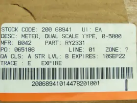 Ry2331 Bailey Controls Edgewise Vertical Panel Meter 0-10 X 10% 120vac 3.5va #3