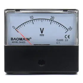 Dh-670 Baomain 313028172131 Voltmeter Dc 0-30v Rectangular Class 2.0 Analog Panel Volt Voltag