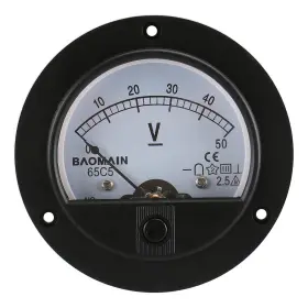 65c5 Baomain 711181078596 Dc 50v Round Analog Voltmeter Panel Meter Gauge Class 2.5 New