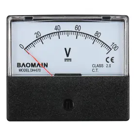 0-100v Baomain 744760018478 Voltmeter Dh-670 Dc Rectangular Class 2.0 Analog Panel Volt Volta 0-100v Baomain 744760018478 Voltmeter Dh-670 Dc Rectangular Class 2.0 Analog Panel Volt Volta