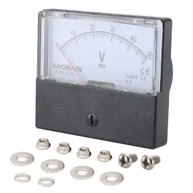 Dh670-v-15v Baomain Voltmeter Dh-670 Dc 0-50v Rectangular Class 2.0 Analog Panel Volt Voltag #2