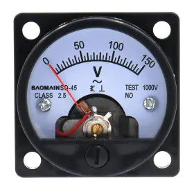 0-150v Baomain So-45 Analog Dial Panel Meter Voltmeter Gauge Ac Round Black