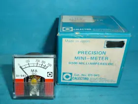 D1-941 Calectro Precision Mini-meter Dc Milliamperes 0-500ma 1 1/4 X 1/4in Nos