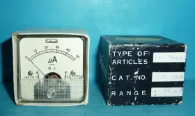 Cmo-38-3 Calrad Dc Microamperes Panel Meter 0-50ua 1 3/4in X With Orig Box