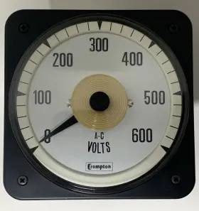077-05ga-pzsj-c6 Crompton Model 077 4-1/2 Inch Sq Switchboard Volt Meter 0-600 Vac