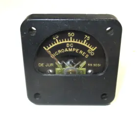 59-3031 Dejur Model 0-100 Dc Microamps 1-3/4 Inch X Panel Meter