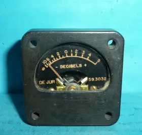 59-3032 Dejur Decibels Panel Meter -10-0-5 Db 1 3/4 X 3/4in Sealed