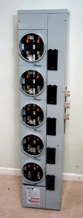 1mm512rrlbc Eaton 125a 5 Socket Residential Meter Stack 3 Wire 120/240v 1mm512rrlbc Eaton 125a 5 Socket Residential Meter Stack 3 Wire 120/240v