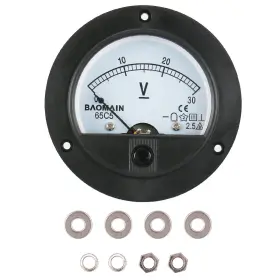 65c5 Electric 711181518054 Dc 30v Round Voltmeter Voltage Meter Gauge Analog Panel Class 2.5 Ce #2 65c5 Electric 711181518054 Dc 30v Round Voltmeter Voltage Meter Gauge Analog Panel Class 2.5 Ce #2