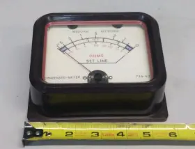 734-42 Electric Vtg Sun Condenser-meter Ohms Panel Meter Made In Usa