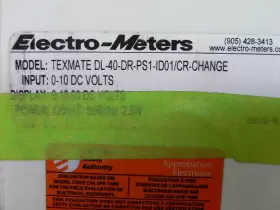 Dr-ps1-id01 Electro-meters Dl-40 Dr-ps1-id01/cr-change Texmate Panel Meter #3 Dr-ps1-id01 Electro-meters Dl-40 Dr-ps1-id01/cr-change Texmate Panel Meter #3