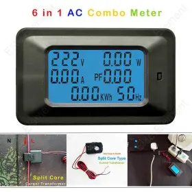 Pc-el-07s-50a-170915 Elite Element 100a Ac Multimeter Power Energy Voltmeter Ammeter Open Close Current Transformer