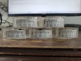 D-2039-1 Emico 5-pcs Dc Amperes Amp Panel Meter Gauge 0-200 Amps Vr4