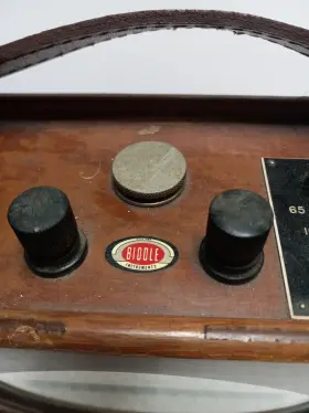 6145 Frahm Biddle Frequency Meter 250v Wood Box With Leather Handle Untested #3