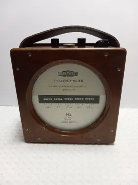 6145 Frahm Biddle Frequency Meter 250v Wood Box With Leather Handle Untested