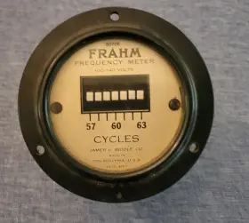760029 Frahm Vintage Power Source Frequency Meter Type Mf7