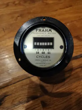 100-150v Frahm 87341 Frequency Meter 59-61 100-150v Frahm 87341 Frequency Meter 59-61