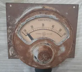 1416944 Ge Vintage General Electric 7 Inch Type R-6 0-60 Ampere Meter Steampunk Ammeter