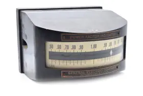 4777-e Ge General Electric 1915 Meter Power Factor Steampunk Gauge #4777-e 4777-e Ge General Electric 1915 Meter Power Factor Steampunk Gauge #4777-e