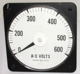 50-120131lstc1 Ge Vtg Large Industrial Voltmeter 0-600 Vac Volts Ac Analog Panel Meter Ab16