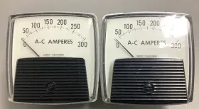 Ge 50-250240lala1jgw Lot Of 2 General Electric 0-300 Ac Amperes Panel Meter B468