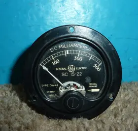 Dw-41 Ge 8dw41 General Electric Type Dc Milliamperes Panel Meter 0-500ma 2 5/8in