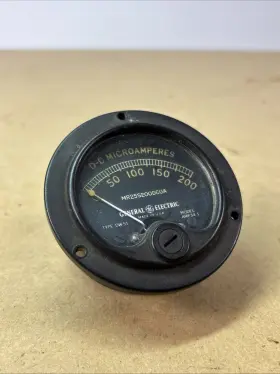 Arf34-1 Ge Vintage General Electric Meter Measures 0-200 Microamperes Guaranteed