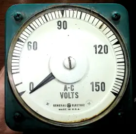 Bab18v5ax1 Ge General Electric Ac Volt Meter 0-150 60 Hz Usa Steampunk