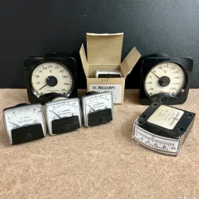 Lc47-10 Ge Vintage Meter Set Of 7 General Electric Analog Gauges Test Equipment