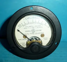 10-0-5 Ge Saa4 General Electric Type Dw-46 Decibels Panel Meter Usn 2 1/2in
