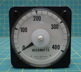 50-103111fxzz1jgc General Electric 11353 Db-40 Panel Meter 0-400 Megawatts Cat.