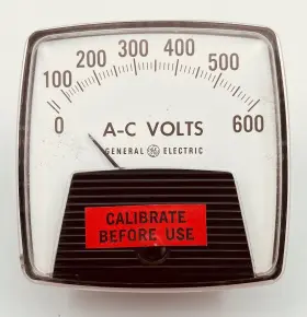 50-162031 General Electric Sjsj2 Vintage Panel Meter 0-600 A-c Volts Nos No Box Untested