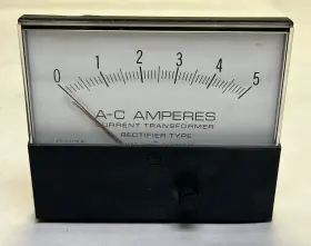 50-198410fazz1 General Electric Panel Meter 0-5 A-c Amperes 50-198410fazz1 General Electric Panel Meter 0-5 A-c Amperes