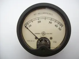 Do-44 General Electric Ge R.f. Milliamperes Model Aar8 Type D.c. Gauge 0-50 Ma