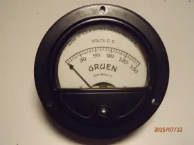 25w150dcvv Gruen Watch Co. 150vdc Analog Panel Meter 2-13/16 Inch Face 1-1/2 Deep Tested