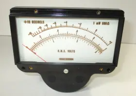 1120-0352 Hewlett Packard Model R.m.s Volts And Decibels 4-5/8 Inch X 4 Panel Meter