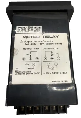 2103 Hioki / 2006 Volt Meter Relay 300v 2.5 % Class Panel Size 84 Mm - Unp #2