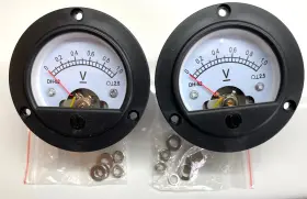 Dh52 Hua 608307422305 1 Pair 0-1vdc Round Analog Voltmeter Analogue Voltage Panel Meter