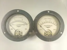 Style-54 Jewell Lot Of 2 Electrical Instruments Style 54 D.c. Panel Meters Amps/milliamps