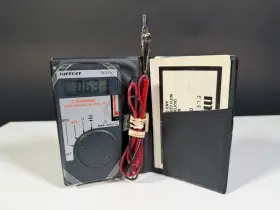 9345 Mercer Vintage 1987 - Pocket Digital Multimeter With Manual Case And Leads