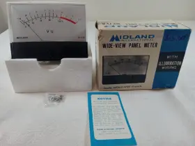 23-725 Midland Wide View Panel Vu Volume Unit Meter -20 To 3 Model Nos Vtg
