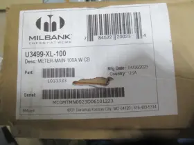 U3499-xl-100 Milbank Combo Meter Main 100a Mb 120/240v 1ph3w 4 Term -mb61-new-b