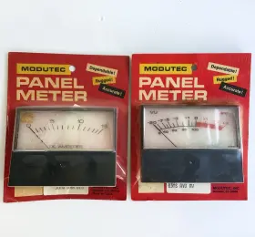 D3ms-avu-aw Modutec Lot Of 2 Panel Meters Dc Amperes And Vu Meter Nos Made In Usa