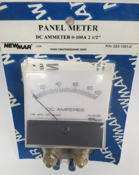 023-1001-0 Newmar Panel Meter Dc Ammeter 0-100 Amp With External Shunt 2-1/2 Inch 023-1001-0 Newmar Panel Meter Dc Ammeter 0-100 Amp With External Shunt 2-1/2 Inch