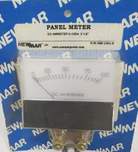 023-1001-5 Newmar Panel Meter Dc Ammeter 0-100 Amp With Shunt 3-1/2 Inch 023-1001-5 Newmar Panel Meter Dc Ammeter 0-100 Amp With Shunt 3-1/2 Inch
