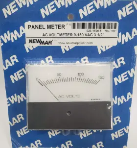 023-1500-5 Newmar Panel Meter Ac Voltmeter 0-150 Volts 3-1/2 Inch