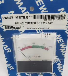 9161-0 Newmar Panel Meter Dc Voltmeter 8-16 Volts 2-1/2 Inch