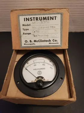 Md-3021 O.b. Mcclintock Vintage Milliammeter 15 Ma Dc Simpson Meter With Box