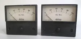 260-12258 Phaostron Pair Of Prestige Ii Dc Microammeters #260-12258 - 50 New Old Stock